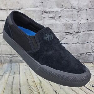 Adidas Shmoofoil Skateboarding Slip-On Shoes Men's‎ Size 8.5 Black Suede IE0658